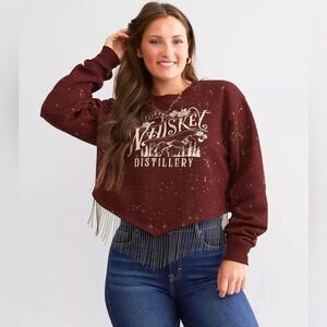 Modish Rebel Sweatshirt Whiskey Pullover Country Size S